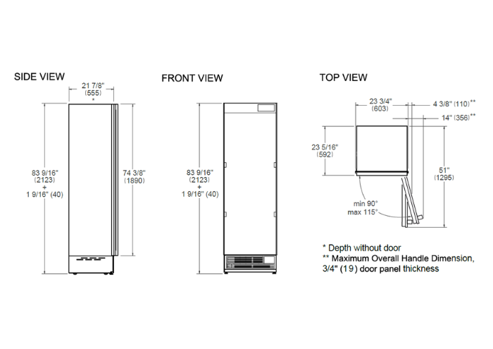 60 cm Built-in Freezer Column | Bertazzoni